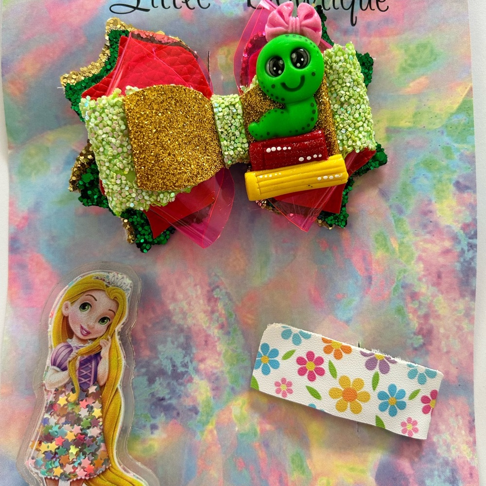 Back to school book worm bow bundles